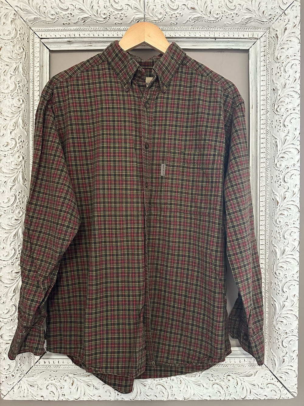 Woolrich Mini Stewart Plaid 100% Cotton shirt. Size L
